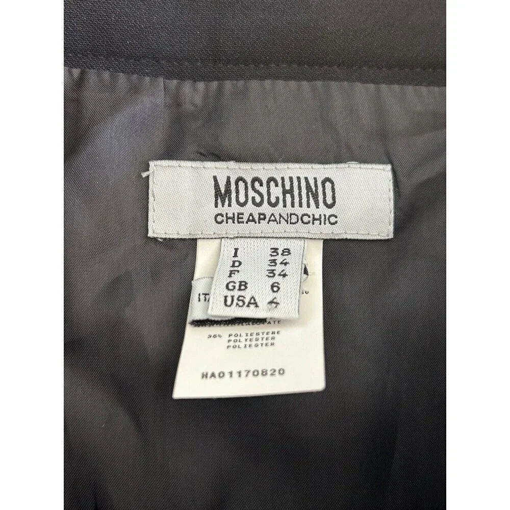 Moschino Cheap & Chic Knee Length Black Work‎ Career Skirt Size US 4 Lined Zip